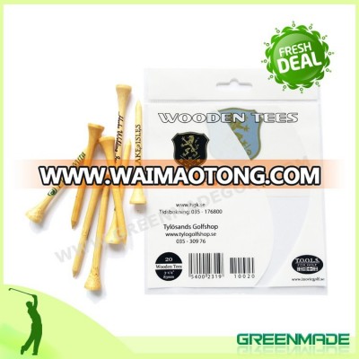 Custom logo Printed Bamboo golf tees, bamboo golf products