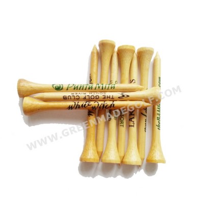 Wholesale Custom Logo 70mm Wooden/bamboo Golfing Tee Pegs