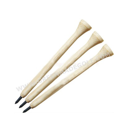 Custom bamboo golf tee pencils with logo for score